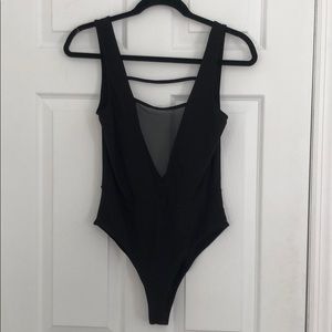 NEW Black bodysuit with cleavage and open back